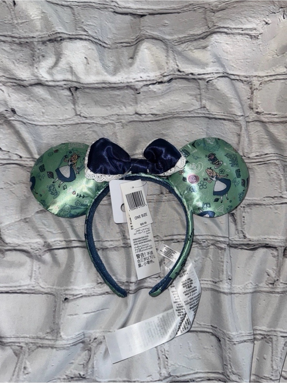 Disney Parks Alice In Wonderland Minnie Ears Headband new